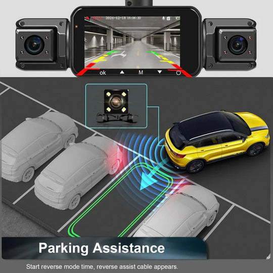 Dash Cam with Four Cameras and WiFi
