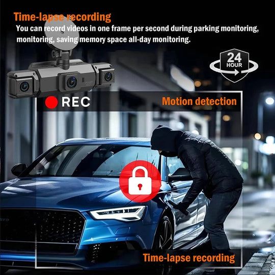 Dash Cam with Four Cameras and WiFi