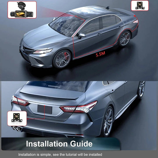 Dash Cam with Four Cameras and WiFi