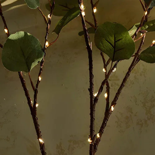 Decorative Lamp with LED Willow Branch and Ceramic Vase