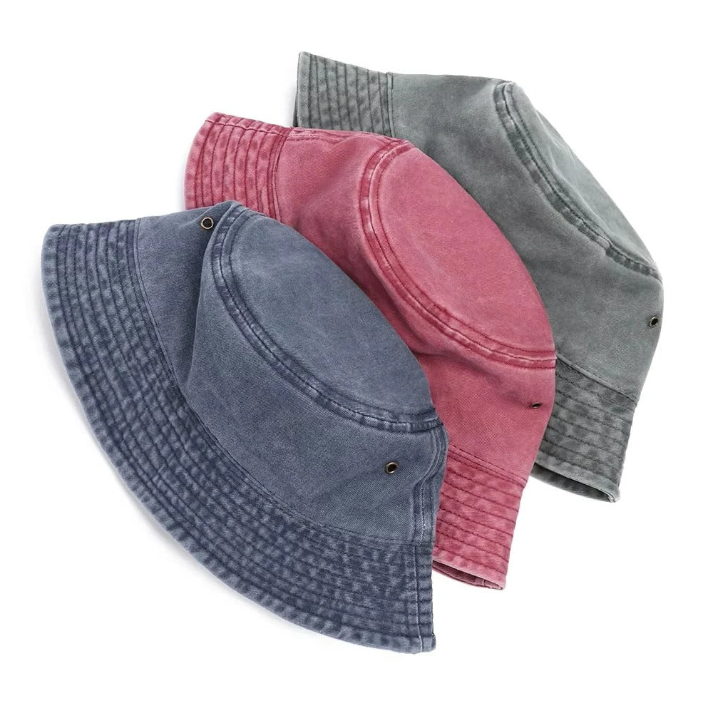 Denim Bucket Hat with Foldable Design and Cotton Comfort