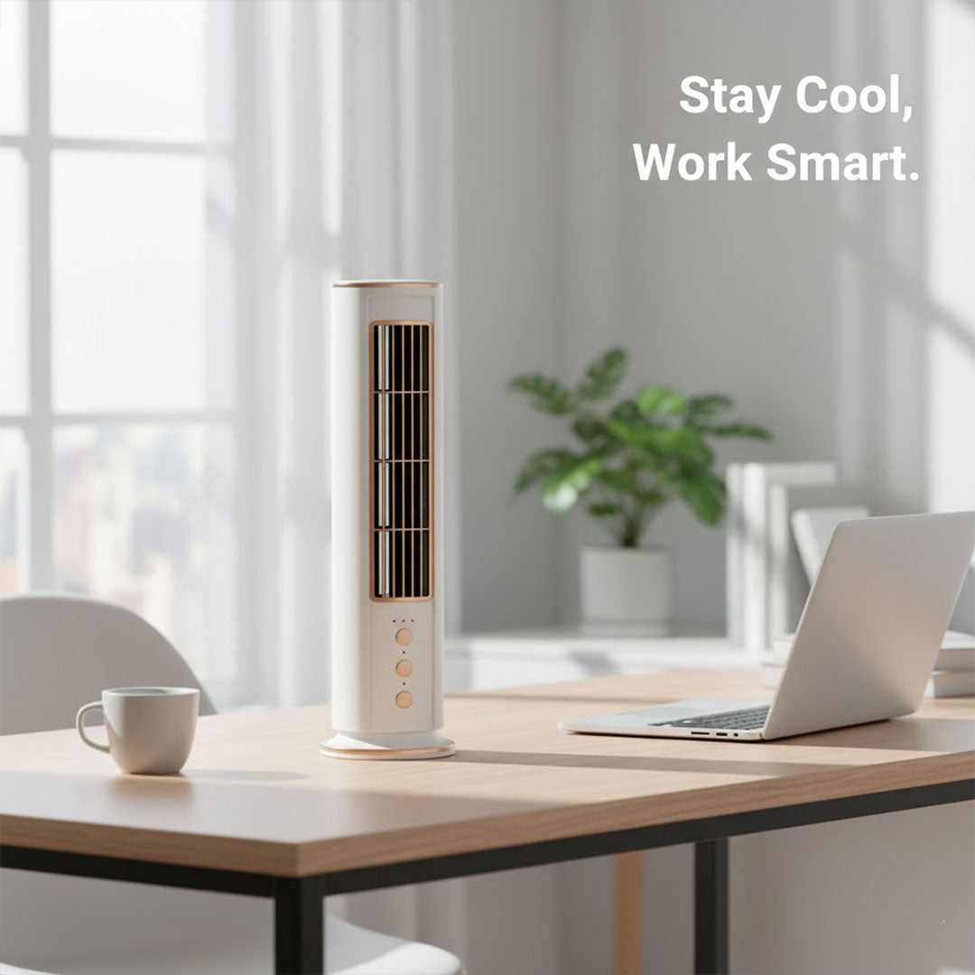Desk Fan with Bladeless Design and Remote Control