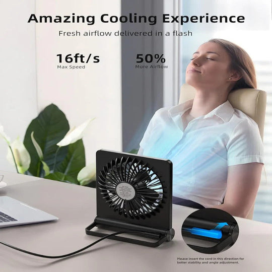 Desk Fan with USB Power and Adjustable Angle