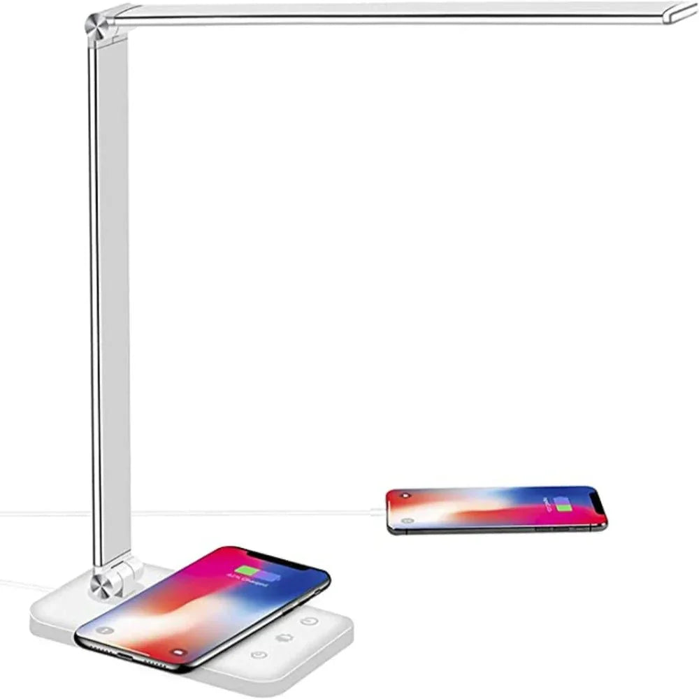 Desk Lamp with Adjustable Brightness and USB Charging