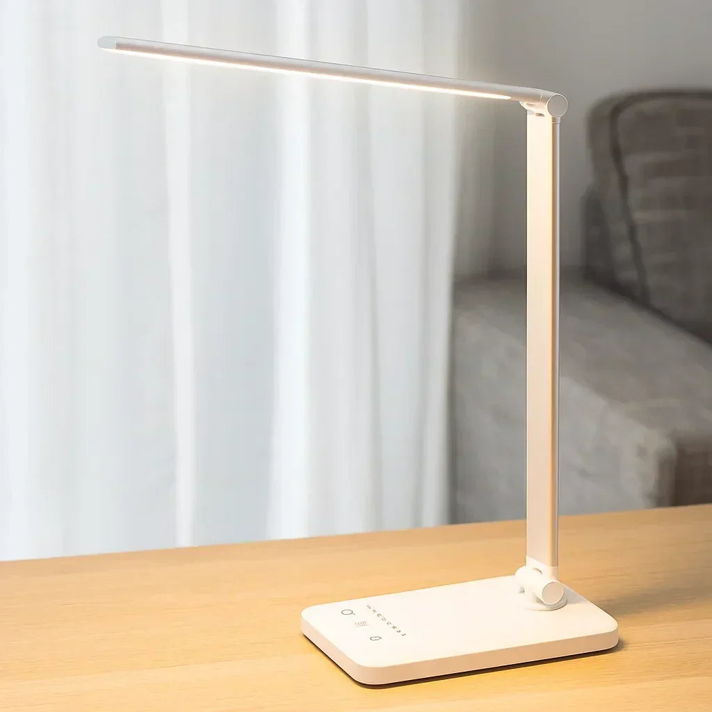 Desk Lamp with Adjustable Brightness and USB Charging