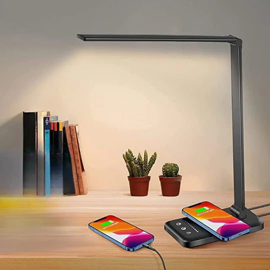 Desk Lamp with Adjustable Brightness and USB Charging
