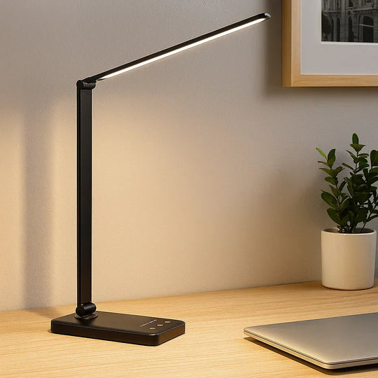 Desk Lamp with Adjustable Brightness and USB Charging