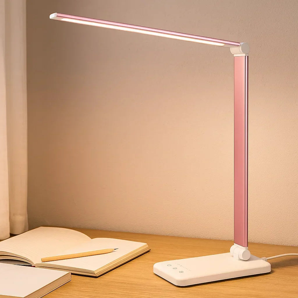 Desk Lamp with Adjustable Brightness and USB Charging