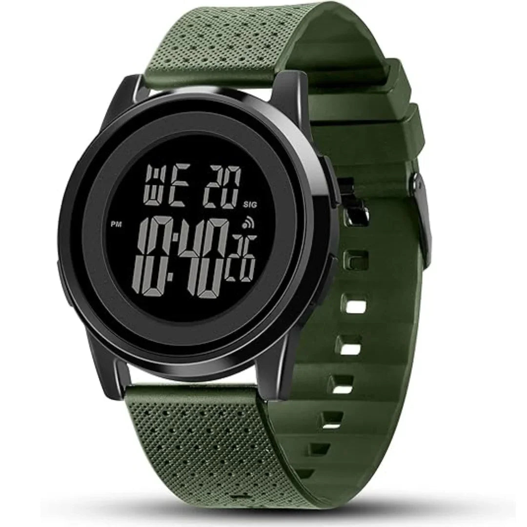 Digital Watch with Water Resistance and Slim Design