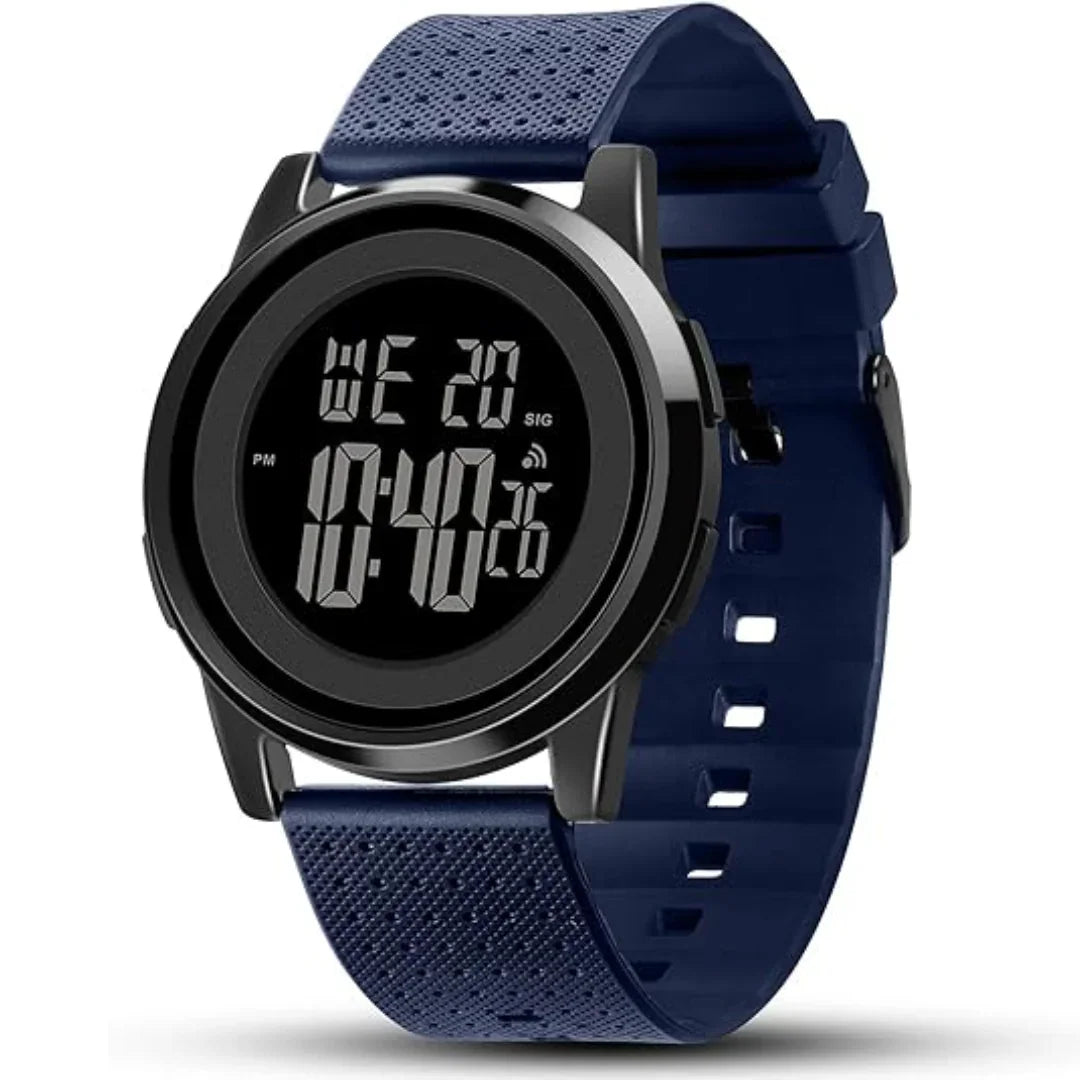 Digital Watch with Water Resistance and Slim Design