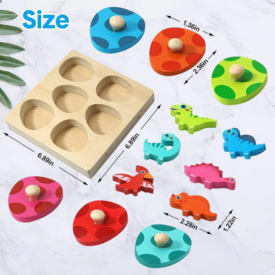 Dinosaur Puzzle with Colorful Pieces and Fun Designs