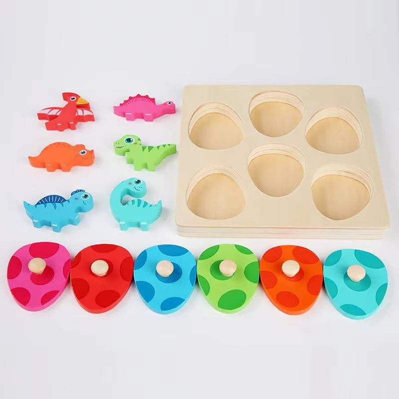 Dinosaur Puzzle with Colorful Pieces and Fun Designs