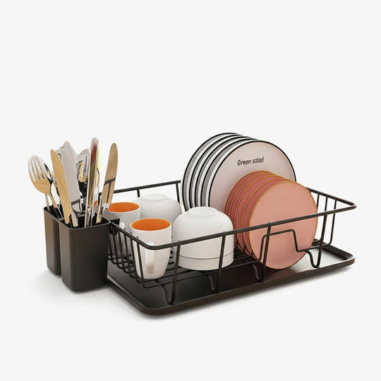 Dish Rack with Stainless Steel Design and Drip Tray