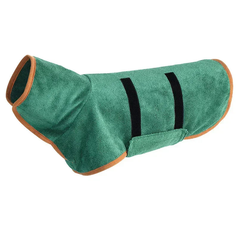 Dog Bathrobe with Quick-Drying Fabric and Adjustable Fit