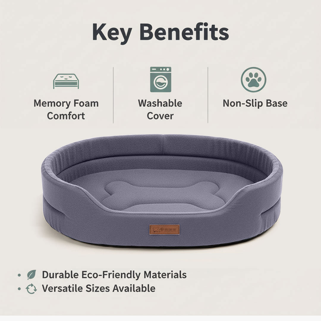 Dog Bed with Memory Foam and Washable Cover