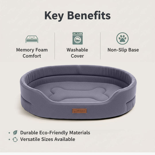 Dog Bed with Memory Foam and Washable Cover