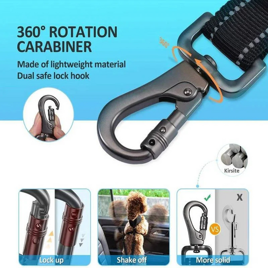 Dog Car Seat with Safety Harness and Adjustable Strap