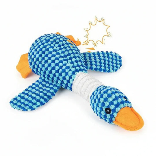 Dog Chew Toy with Soft Plush Fabric and Squeaker