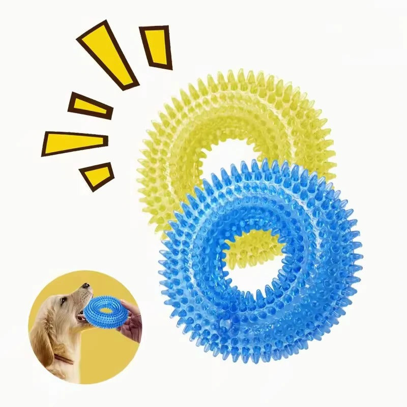 Dog Chew Toy with Squeaker and Durable Rubber