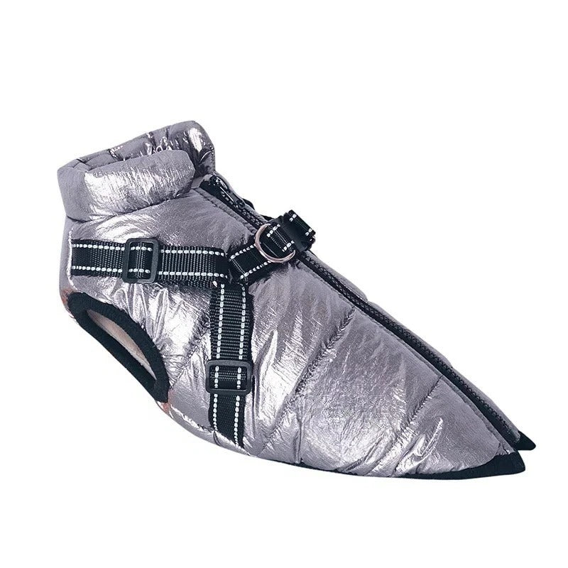 Dog Coat with Insulation and Built-In Harness