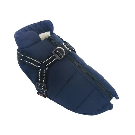 Dog Coat with Insulation and Built-In Harness