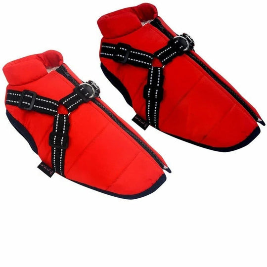 Dog Coat with Insulation and Built-In Harness