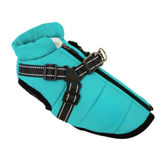 Dog Coat with Insulation and Built-In Harness
