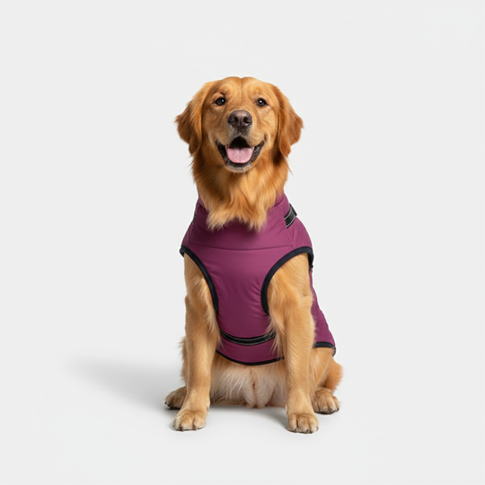 Dog Jacket with Winter Design and Harness Attachment