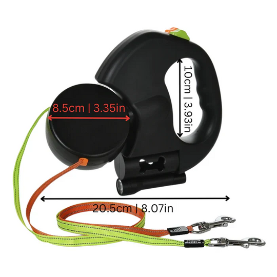 Dog Leash with Tangle-Free Design and LED Light