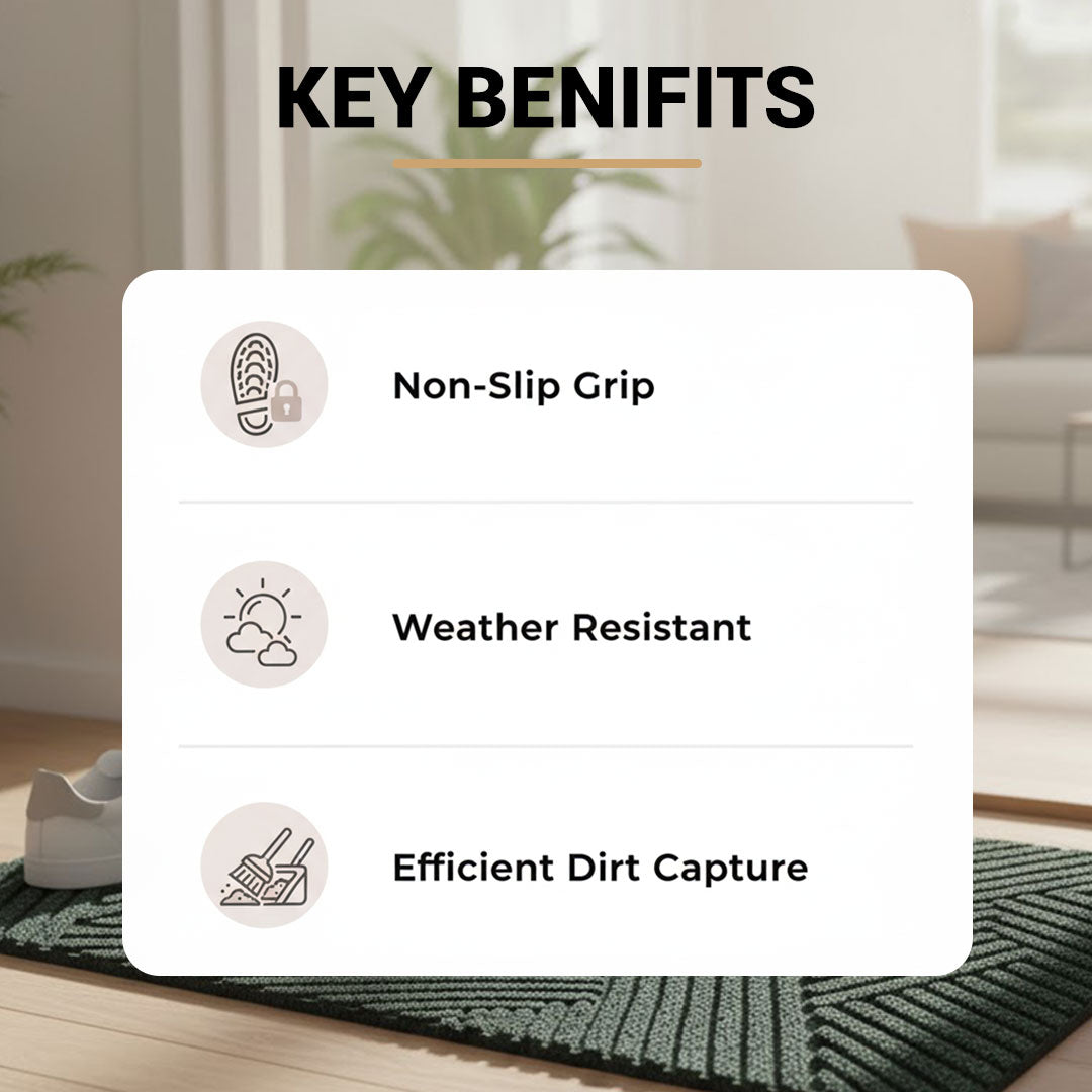Door Mat with Non-Slip Grip and Heavy-Duty Durability
