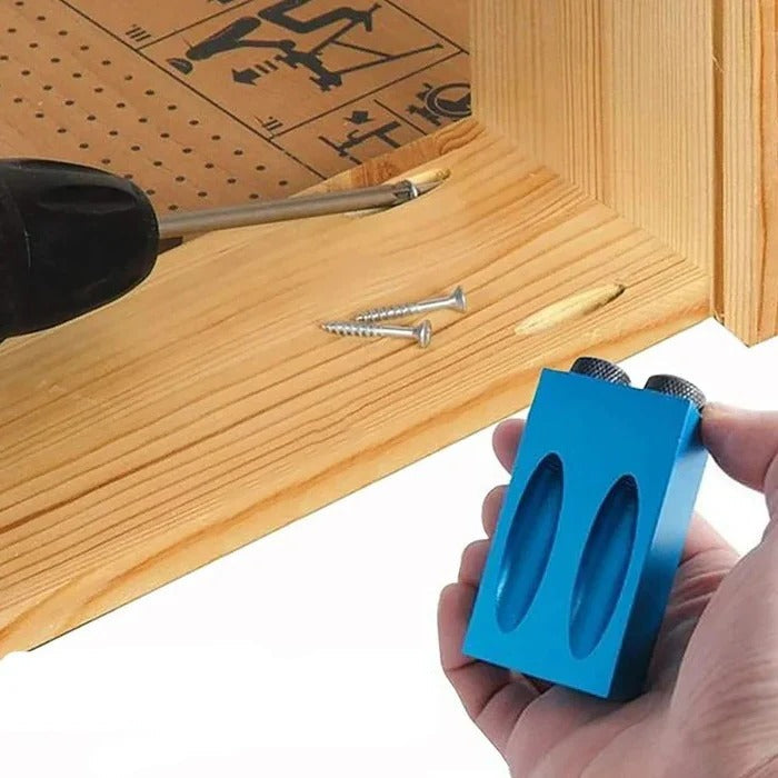 Drilling Guide Jig with Angled Pocket Holes and Adjustable Settings