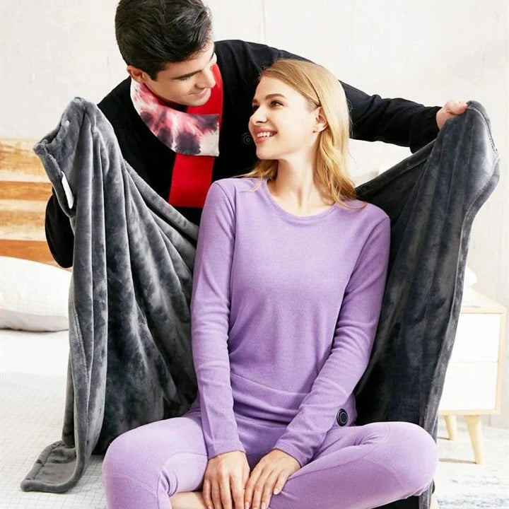 Electric Blanket with Heated Throw and USB Power