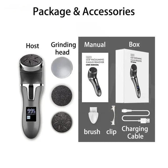 Electric Foot File with Rechargeable Battery and Rotating Head