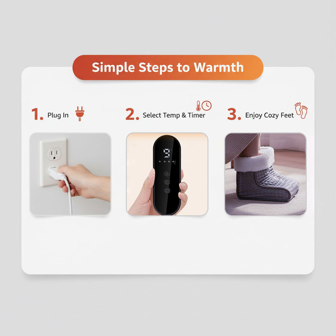 Electric Foot Warmer with Adjustable Heat and Soft Plush Surface