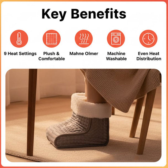 Electric Foot Warmer with Adjustable Heat and Soft Plush Surface