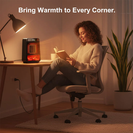 Electric Heater with Ceramic Element and Wall Plug
