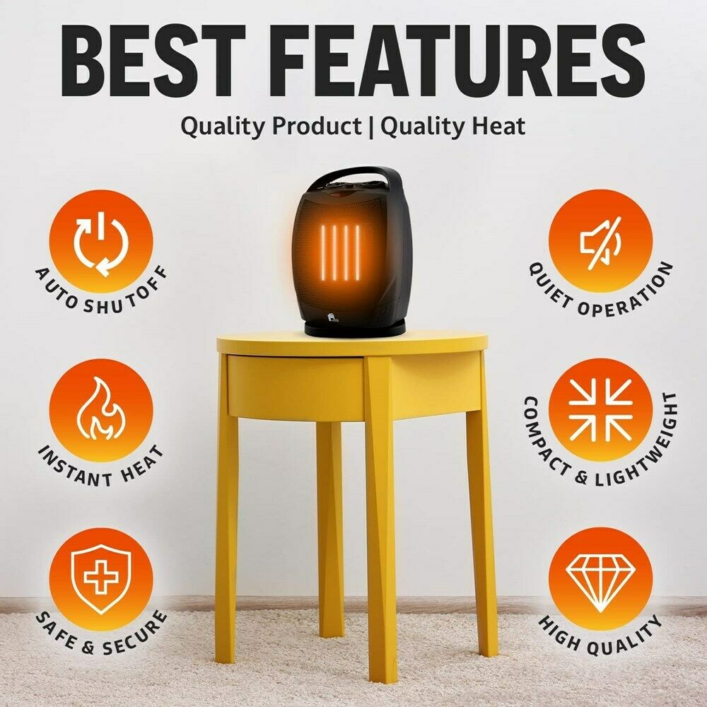 Electric Heater with Quiet Operation and Thermostat