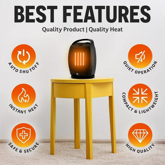 Electric Heater with Quiet Operation and Thermostat