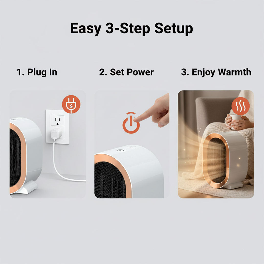 Electric Radiator with Ceramic Heating and Portable Design