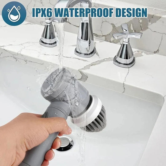 Electric Spin Scrubber with Cordless Design and Replaceable Brush Heads