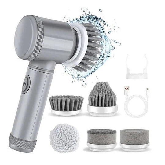 Electric Spin Scrubber with Cordless Design and Replaceable Brush Heads