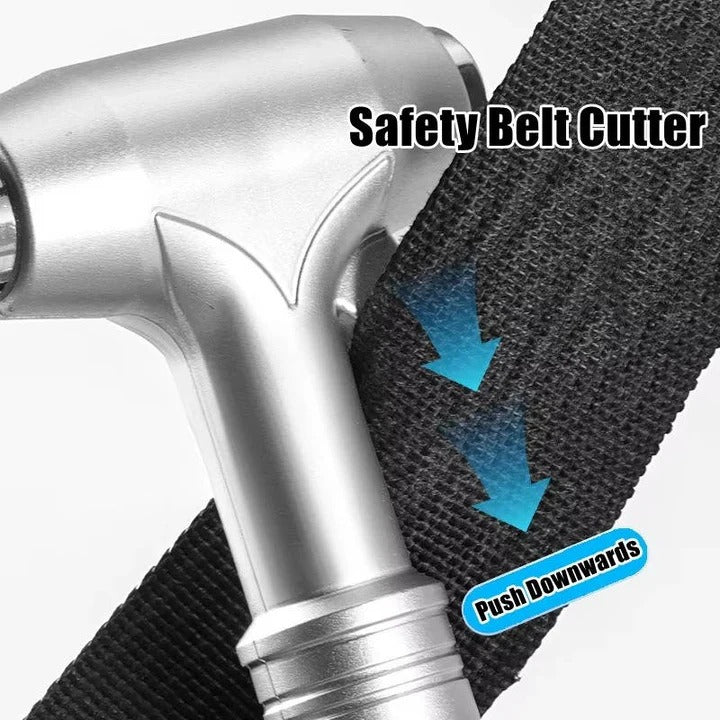 Emergency Car Hammer with Tungsten Steel Tip and Seatbelt Cutter