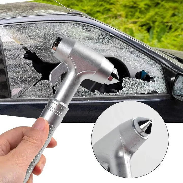 Emergency Car Hammer with Tungsten Steel Tip and Seatbelt Cutter