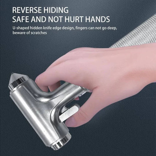 Emergency Car Hammer with Tungsten Steel Tip and Seatbelt Cutter