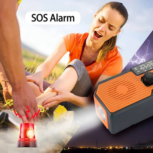 Emergency Radio with Solar Power and Hand Crank