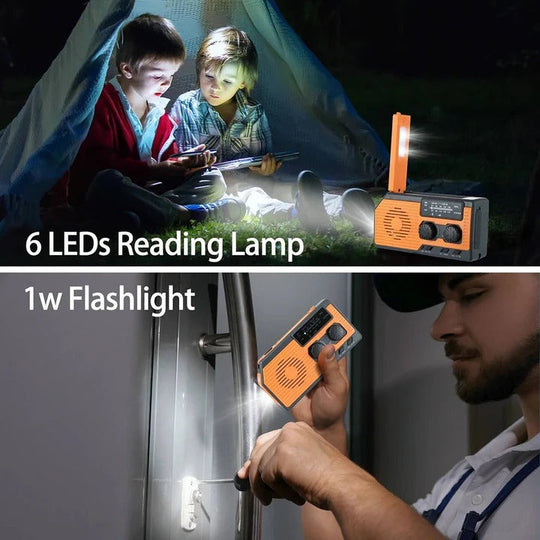 Emergency Radio with Solar Power and Hand Crank