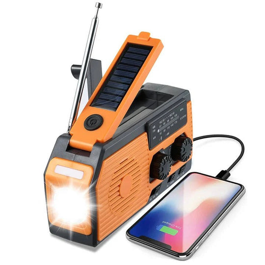Emergency Radio with Solar Power and Hand Crank