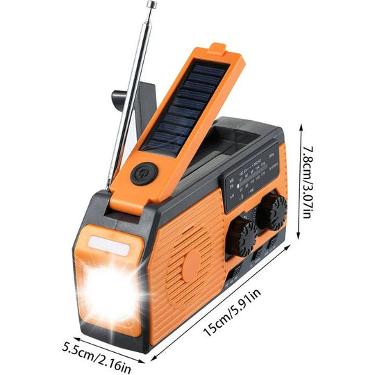 Emergency Radio with Solar Power and Hand Crank