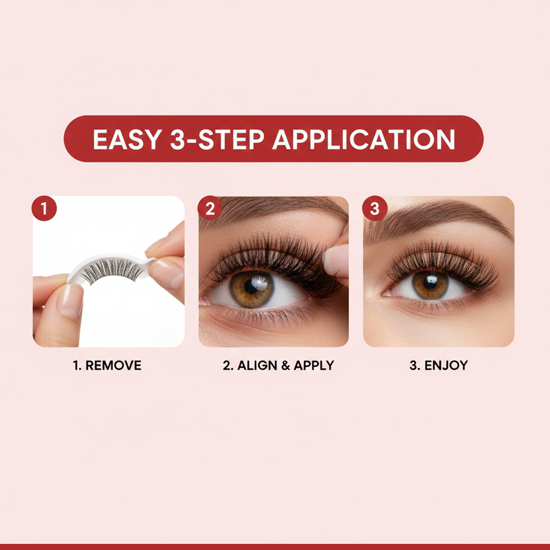 Eyelashes with Self-Adhesive Design and Reusable Style