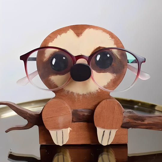 Eyewear Organizer with Wooden Design and Animal Theme